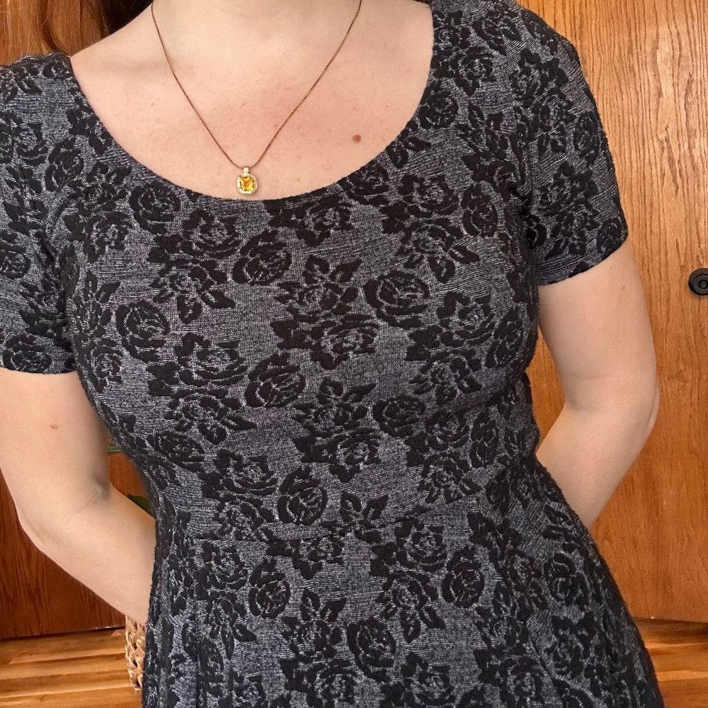 Black Floral Mini Dress Small